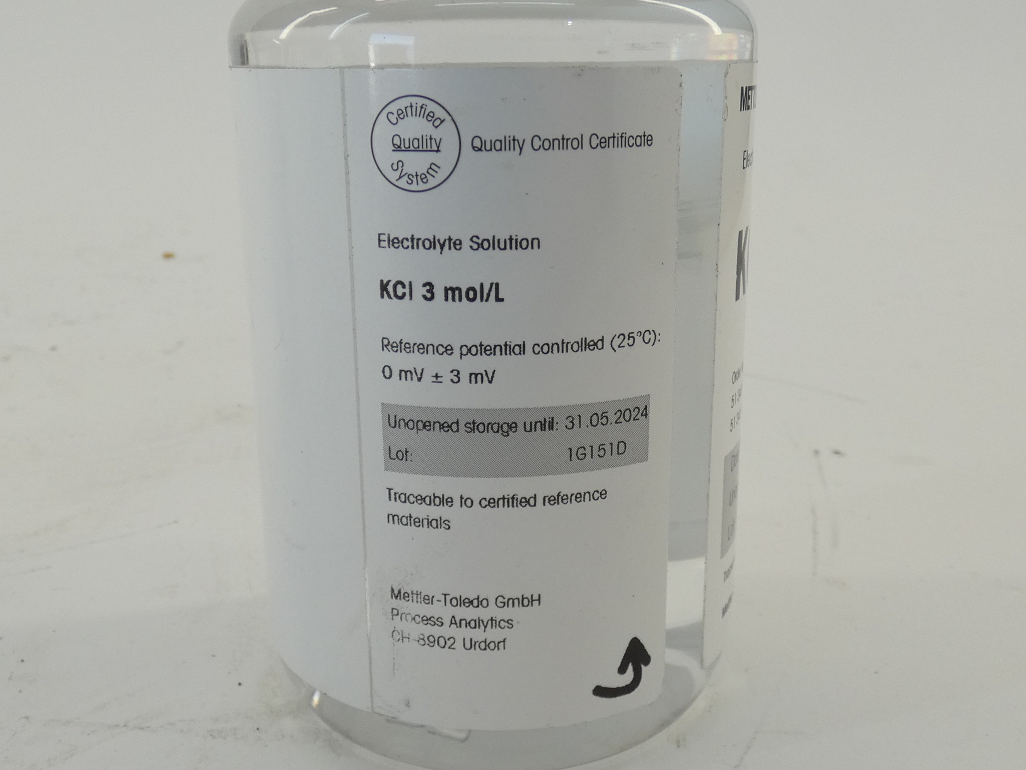 *Lot of 2* Mettler Toledo 51340049 KCI 3 mol/L Electrolyte Solution Bottle 250mL - Image 2