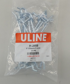 *Pack of 10* Uline H2688 Straight Hook 5"