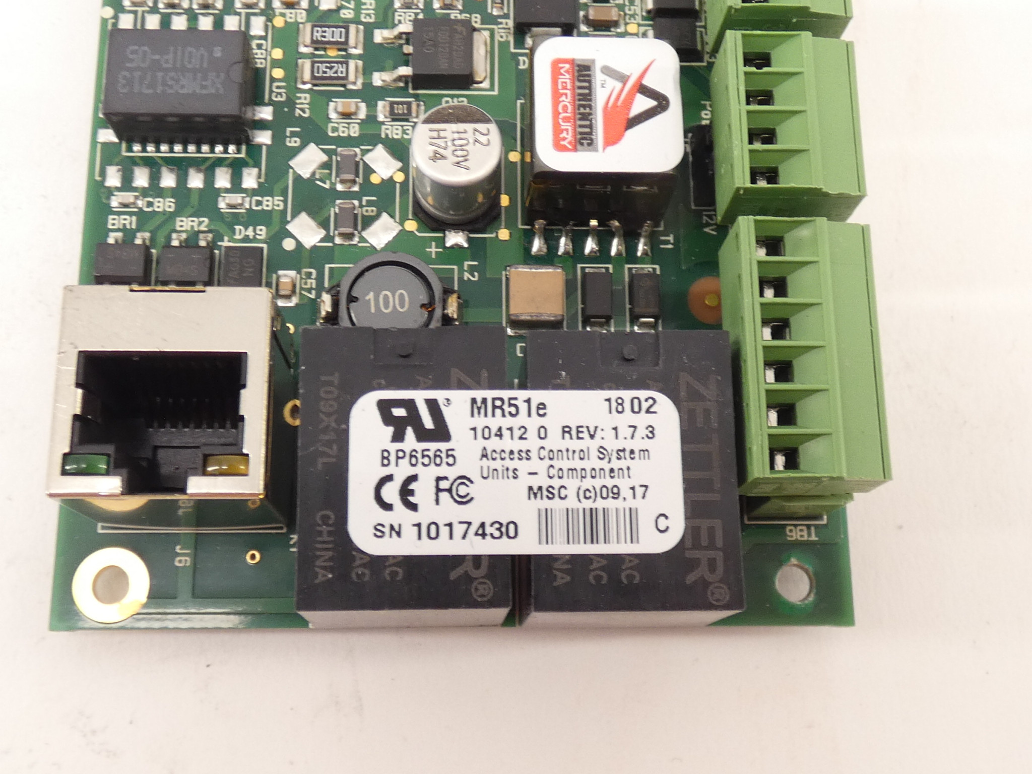 Authentic Mercury MR51e Access Control System Unit Interface Panel