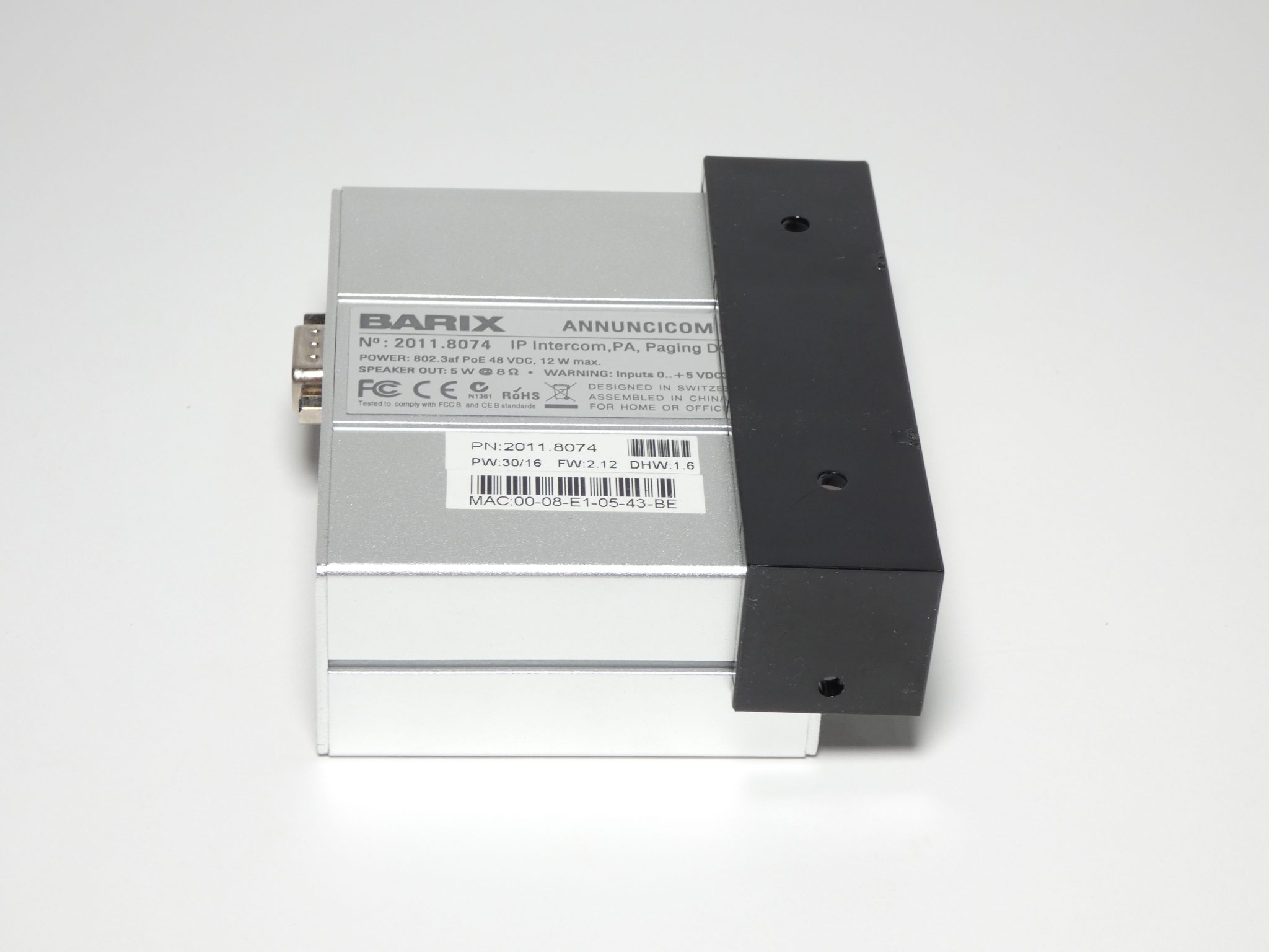 Barix Annuncicom 60 IP Intercom PA Paging Device 802.3af 48VDC 12W PoE ...