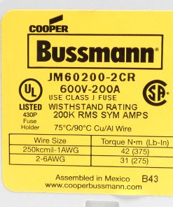 Alternative view of Bussmann JM60200-2CR Fuse Block Holder CVR-60200-M Module