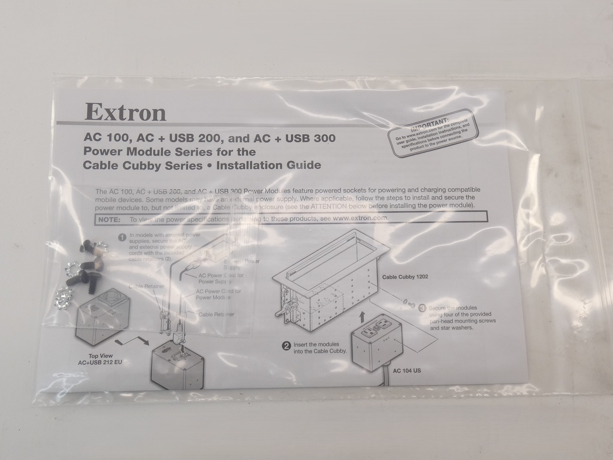 Extron 60-1890-01 AC+USB 244 US Power Module 125V Cable Cubby 12A – GPM ...