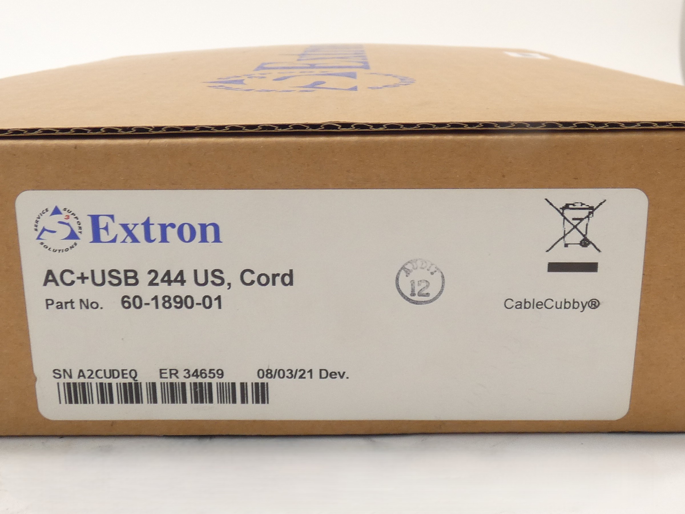 Extron 60-1890-01 AC+USB 244 US Power Module 125V Cable Cubby 12A – GPM ...
