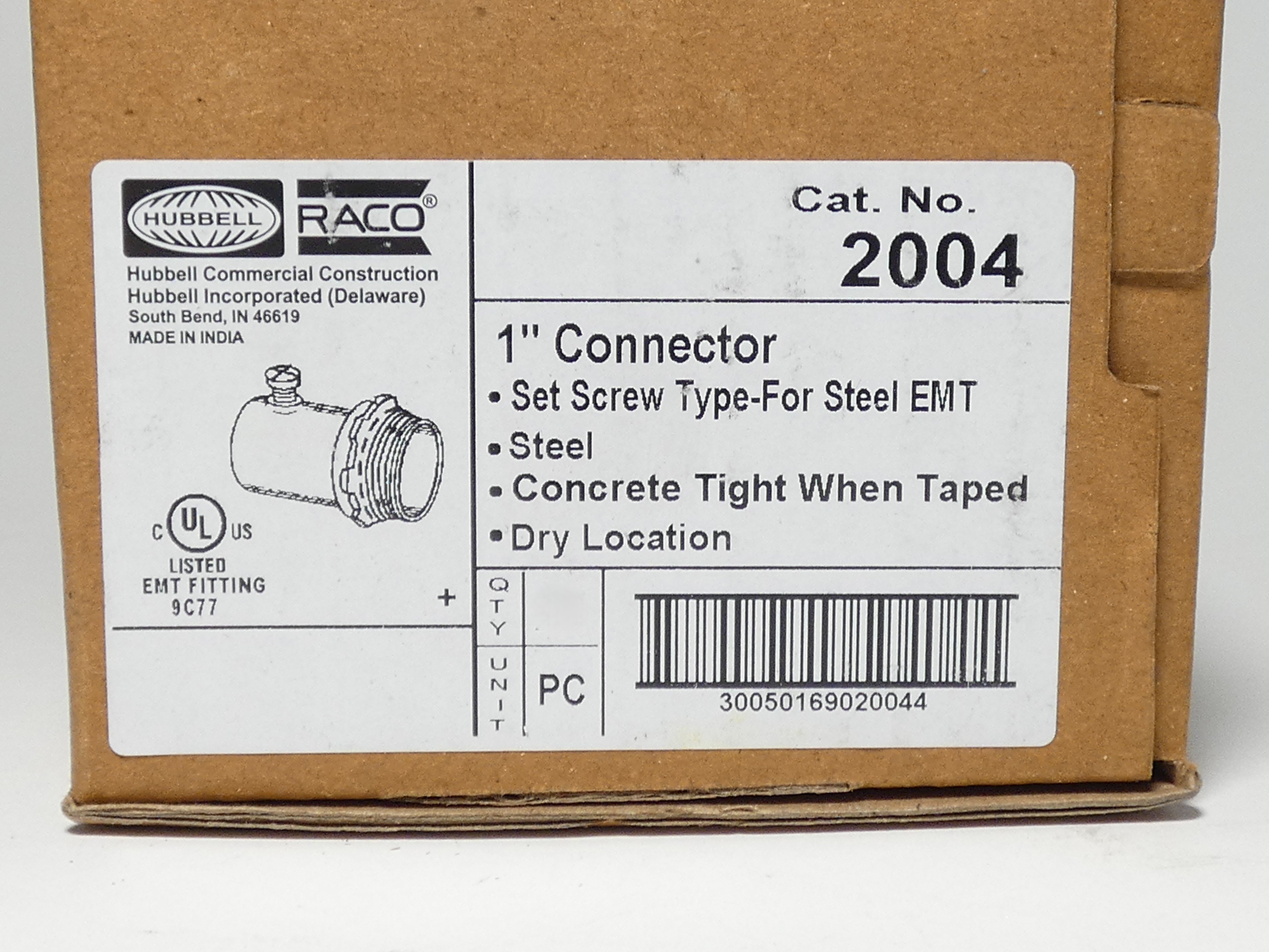 *Box of 12* Hubbell Raco 2004 1″ EMT Set Screw Connector – GPM Surplus