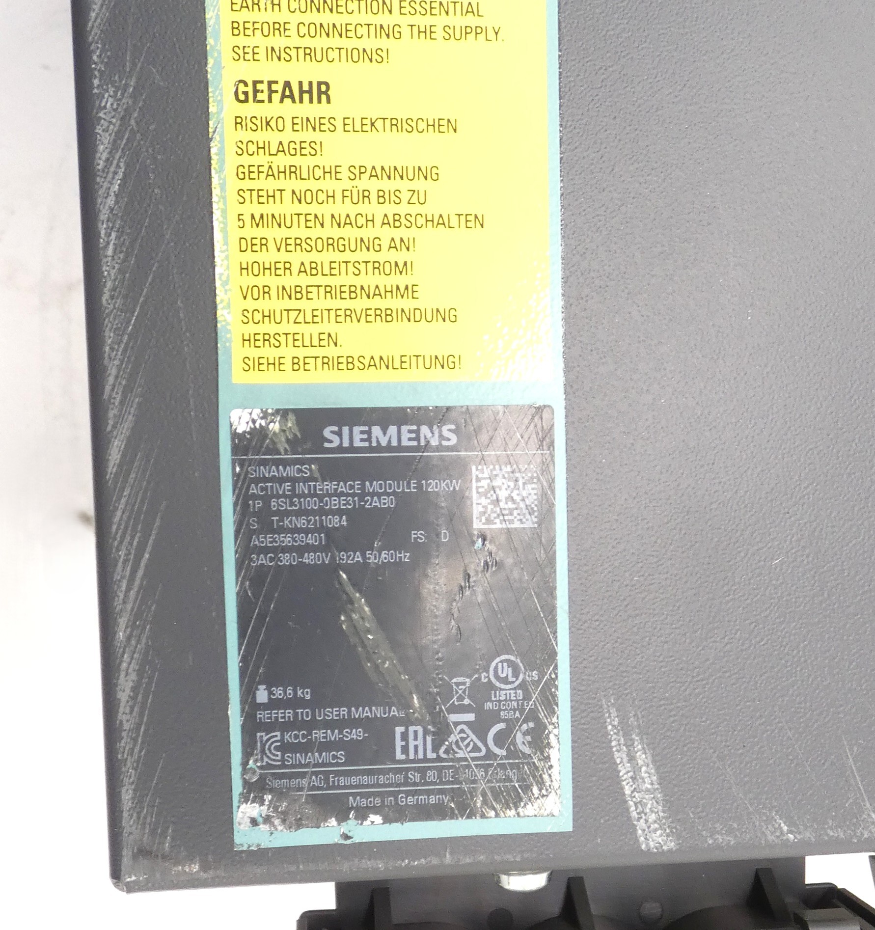 Siemens 6SL3100-0BE31-2AB0 Sinamics Active Interface Module 120kW – GPM ...