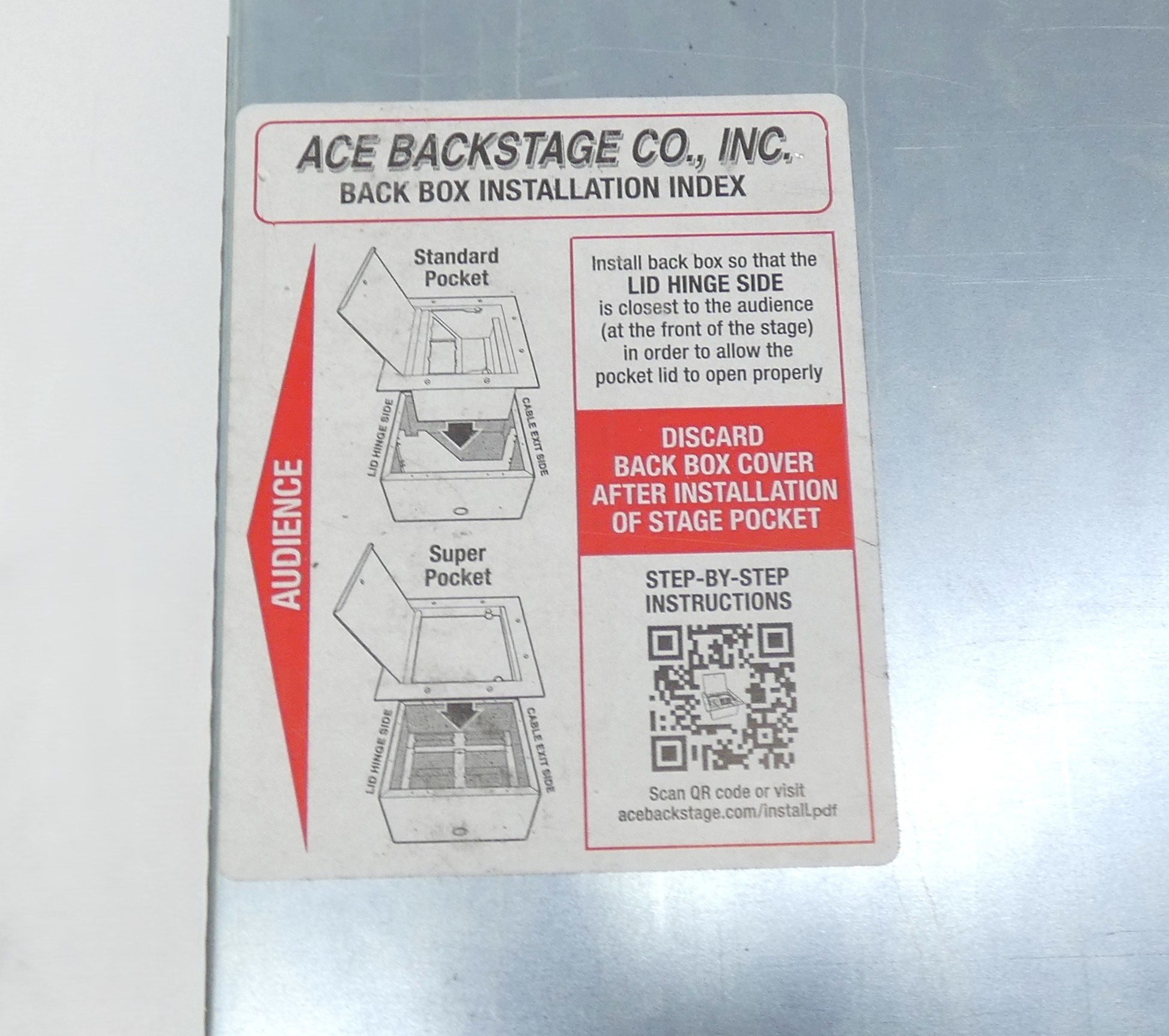 Ace Backstage 134SLBK Wide Floor Pocket w/ Lid - Image 4