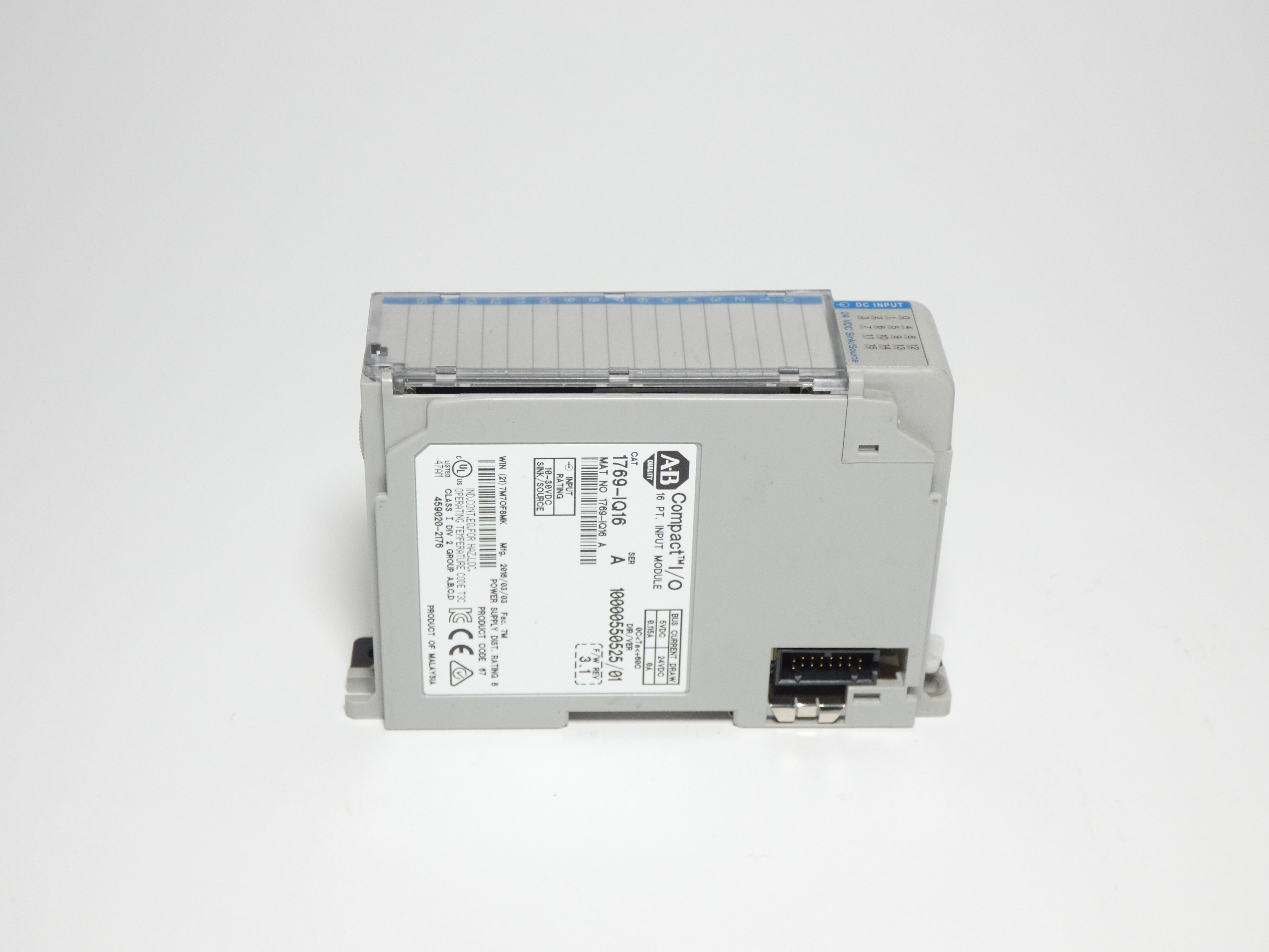 Allen-Bradley 1769-IQ16 Input Module Ser. A F/W 3.1 Compact I/O