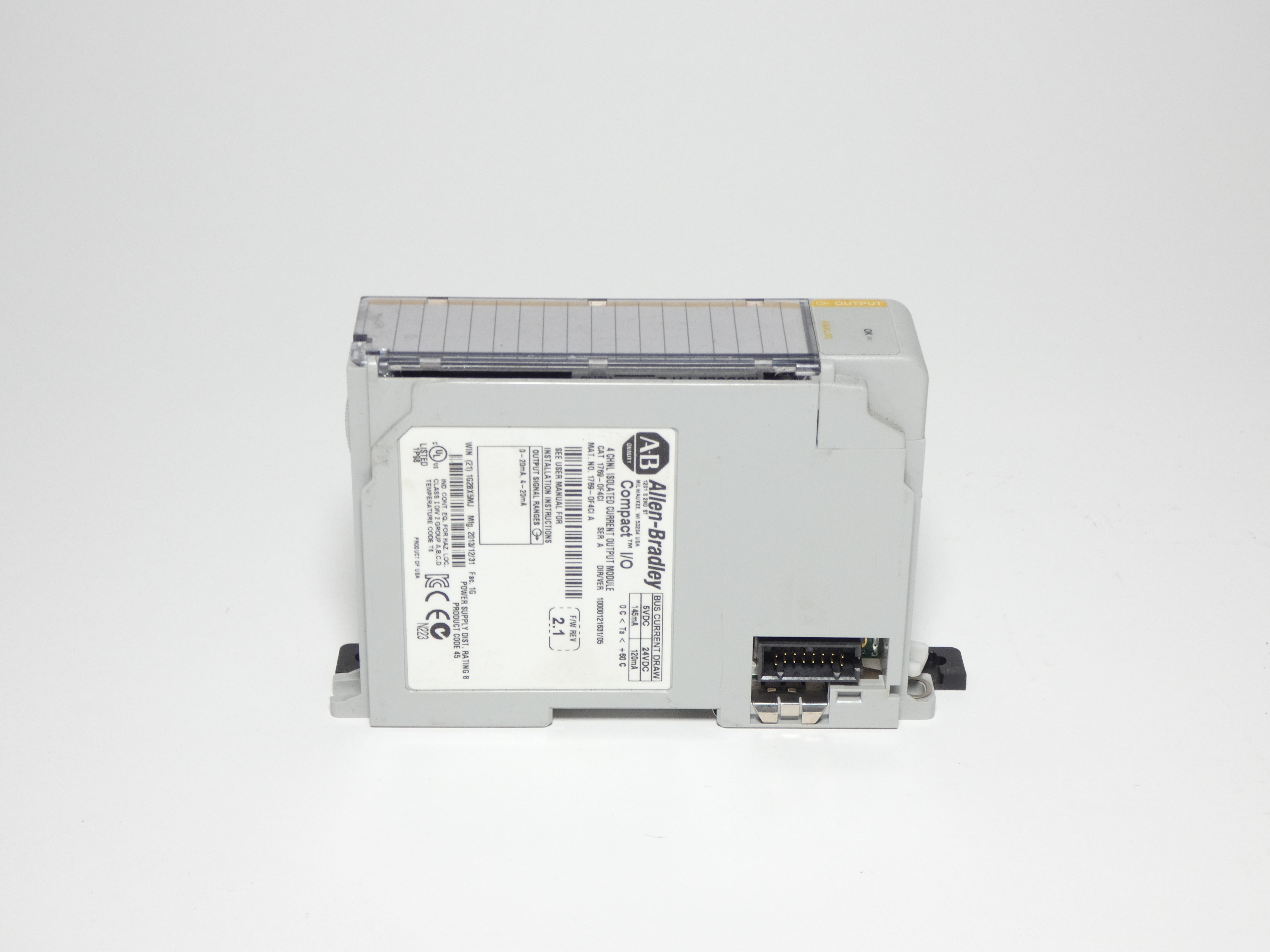 Allen-Bradley 1769-OF4CI 4-Channel Isolated Current Output Module Ser. A F/W 2.1