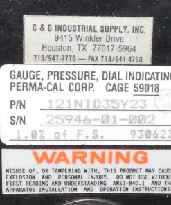 Alternative view of Perma-Cal 121NID35Y23 4.5" Dial Indicating Pressure Gauge 0-100 3-15 PSIG