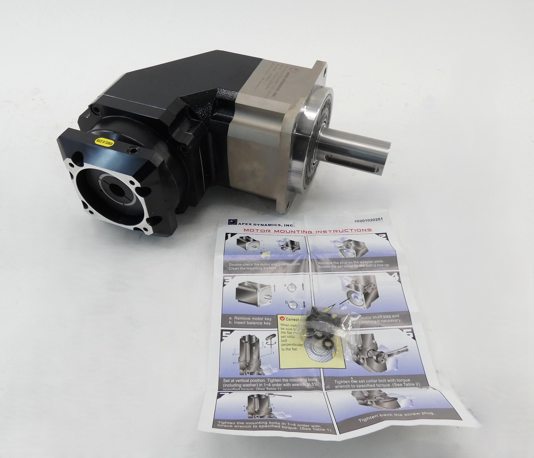 20:1 Ratio Apex Dynamics ABR142-020-S2-P2 Right Angle Gearbox