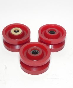 *Lot of 3* 4" x 2" V-Groove Drive Red Wheel N3-04020B4VG