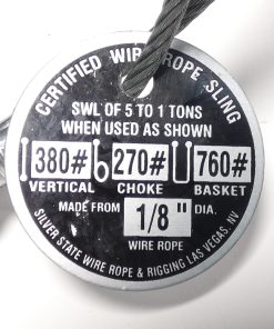 Alternative view of *Lot of 5* Silver State Wire Rope & Rigging 18" Long 1/8″ Wire Rope Sling