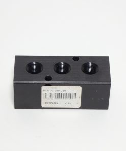 Polyconn PCM20-250-03B Black Pneumatic Manifold 3-Port 1/4” NPT Out 3/8” NPT In