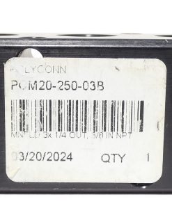 Alternative view of Polyconn PCM20-250-03B Black Pneumatic Manifold 3-Port 1/4” NPT Out 3/8” NPT In
