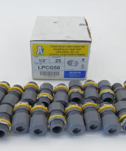 *Box of 24* Arlington LPCG50 Strain Relief Cord Connector .200-.427