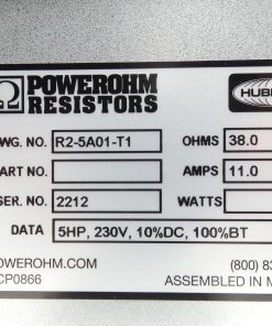 Alternative view of Powerohm Hubbell HCP0866 R2-5A01-T1 Dynamic Braking Resistor 38.0 OHMS 11.0A 5HP 230V