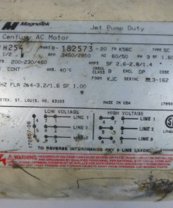Alternative view of 0.5HP Magnetek AC Motor W/ Jet Pump Duty K56C 3PH 230/460V 8-182573-20