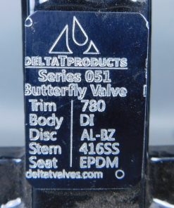 Alternative view of Delta T Products Series 051 2-1/2″ Butterfly Valve, Trim 780, Body DI, 416SS