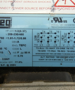 Alternative view of 0.5HP Weg Motor 56C TEFC 3PH 208-230/460V 5018ES3E56CFL-S