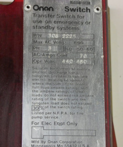 Alternative view of Onan 306-2225 Automatic Transfer Switch Gear, 600V, 3PH, Innovex Linear Motor