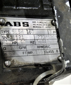 Alternative view of 1HP ABS SESH 10D Sump Pump, 3PH, 230/460V, 5.7/2.9A