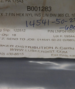 Alternative view of *Pack of 25* Lubker Dist m4 x .7 Fin Hex Nuts Hyl Ins L/N Din 985 SL 10 ZP B001283
