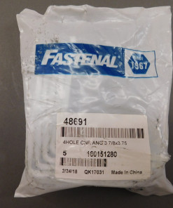 *Bag of 5* Fastenal 48691 4-Hole Corner Angle 90° Zinc Plated 3-7/8" x 3.75"