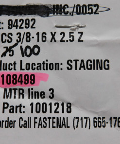 Alternative view of *Box of 100* Fastenal 94292 3/8"-16 x 2-1/2" Hex Drive Zinc Finish Alloy Steel Flat Socket Cap Screw