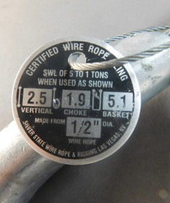 Alternative view of Silver State 1/2"x3' Compacted Wire Rope Sling Eye/Eye 36"L Certified SEL of 5 to 1 Tons