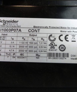 Alternative view of Schneider Electric BMI1003P07A Servo Motor 3PH 208V 480V