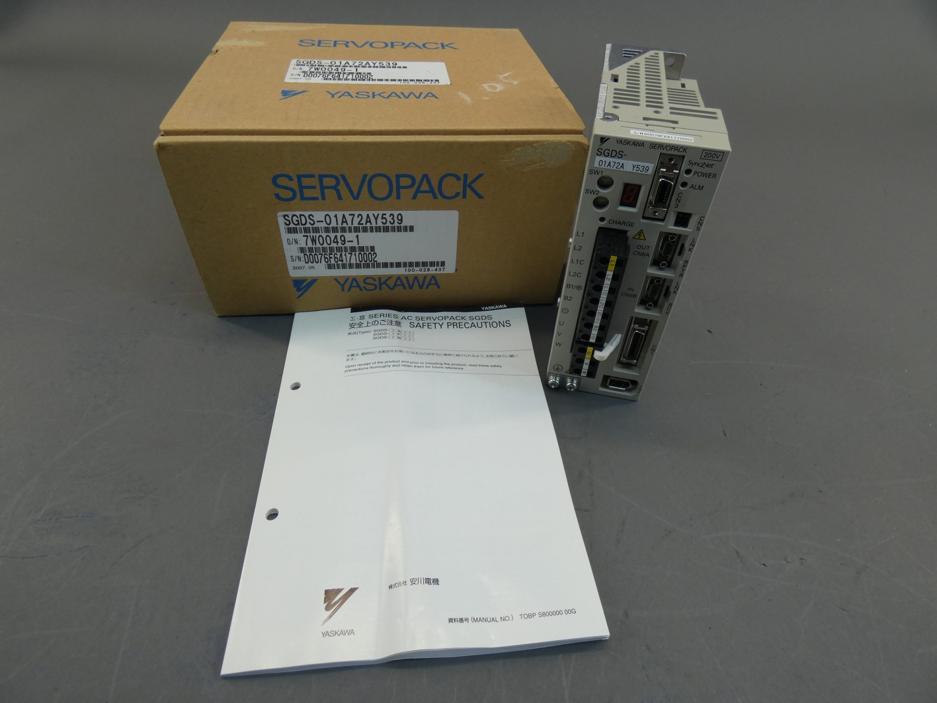 Yaskawa SGDS-01A72AY539 Servopack Controller 1.2-0.9AMP 0-230V 0-300HZ