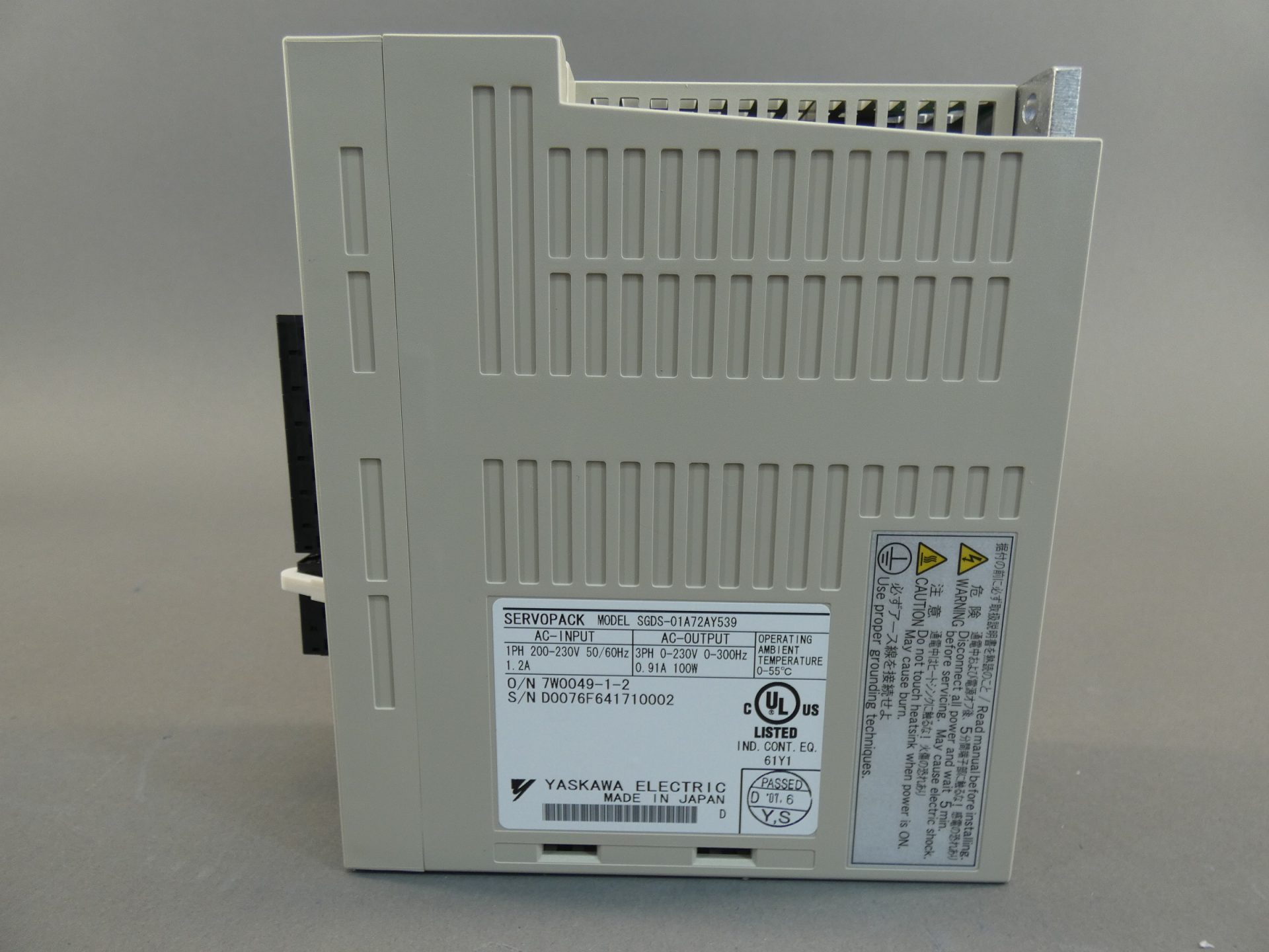 Yaskawa SGDS-01A72AY539 Servopack Controller 1.2-0.9AMP 0-230V 0-300HZ - Image 9