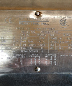 Alternative view of 3HP Sterling Washdown Motor 182TCZ Stainless Steel 3PH 230-460V XBO034PXZ02