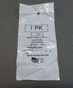 *Pack of 5* McMaster WSM-75-S02 Smalley External 3/4" Retaining Rings Stainless Steel