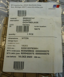 Alternative view of MTU 8692030147 Gasket