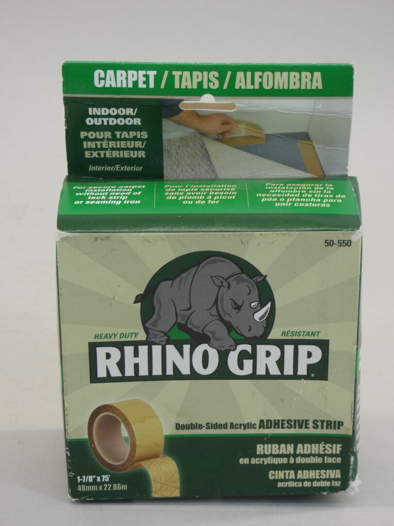 Rhino Grip 50-550 Double-Sided Acrylic Carpet Adhesive Strip Tape, 1-7/8" x 75'