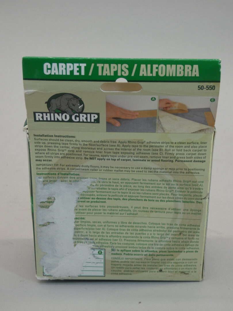 Rhino Grip 50-550 Double-Sided Acrylic Carpet Adhesive Strip Tape, 1-7/8" x 75' - Image 4
