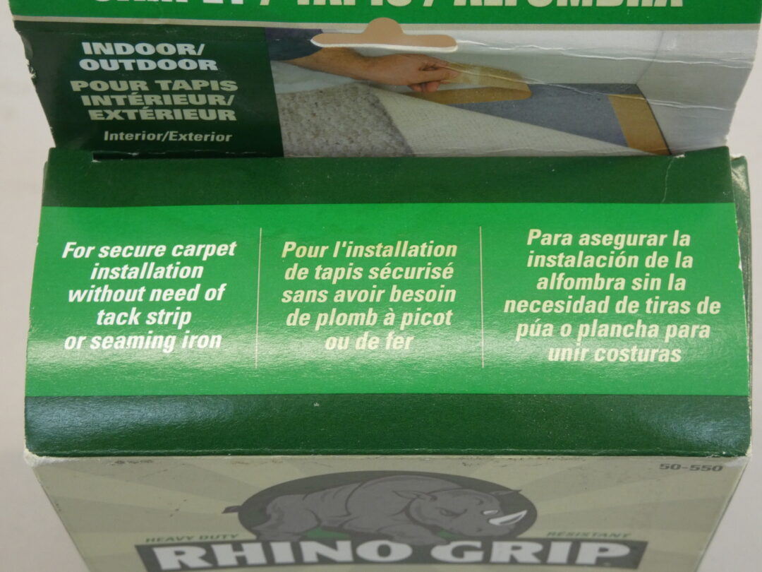 Rhino Grip 50-550 Double-Sided Acrylic Carpet Adhesive Strip Tape, 1-7/8" x 75' - Image 5
