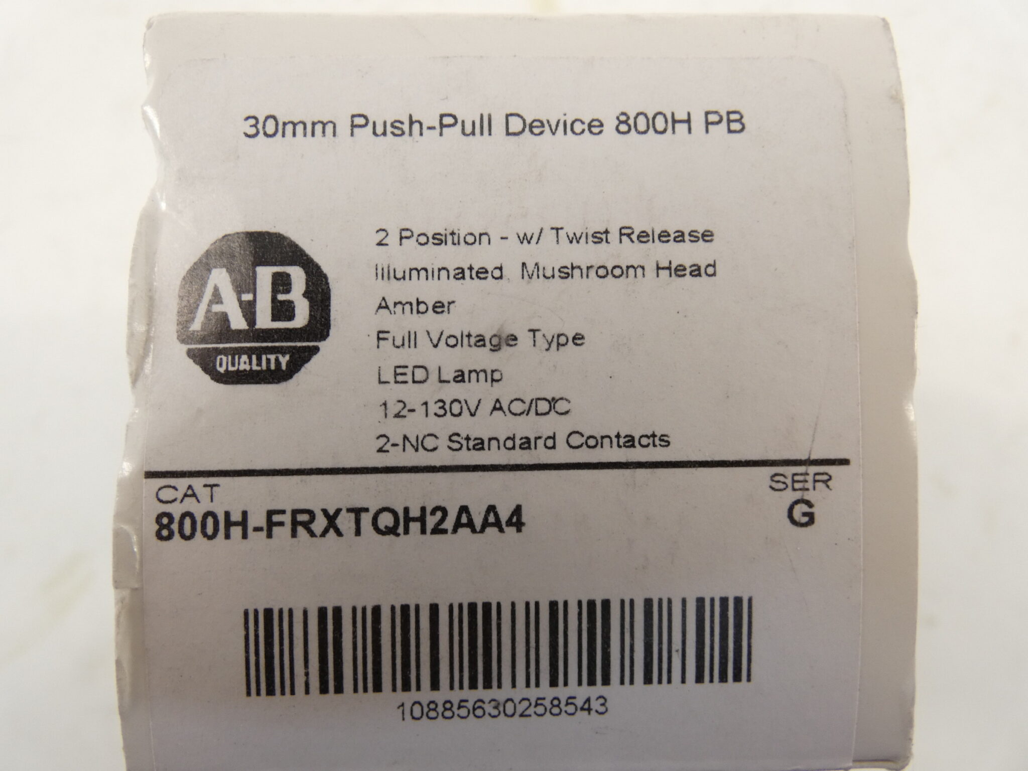 Allen-Bradley 800H-FRXTQH2AA4 LED Amber 2-Pos Twist Release Push/Pull 12-130 VAC/DC - Image 5