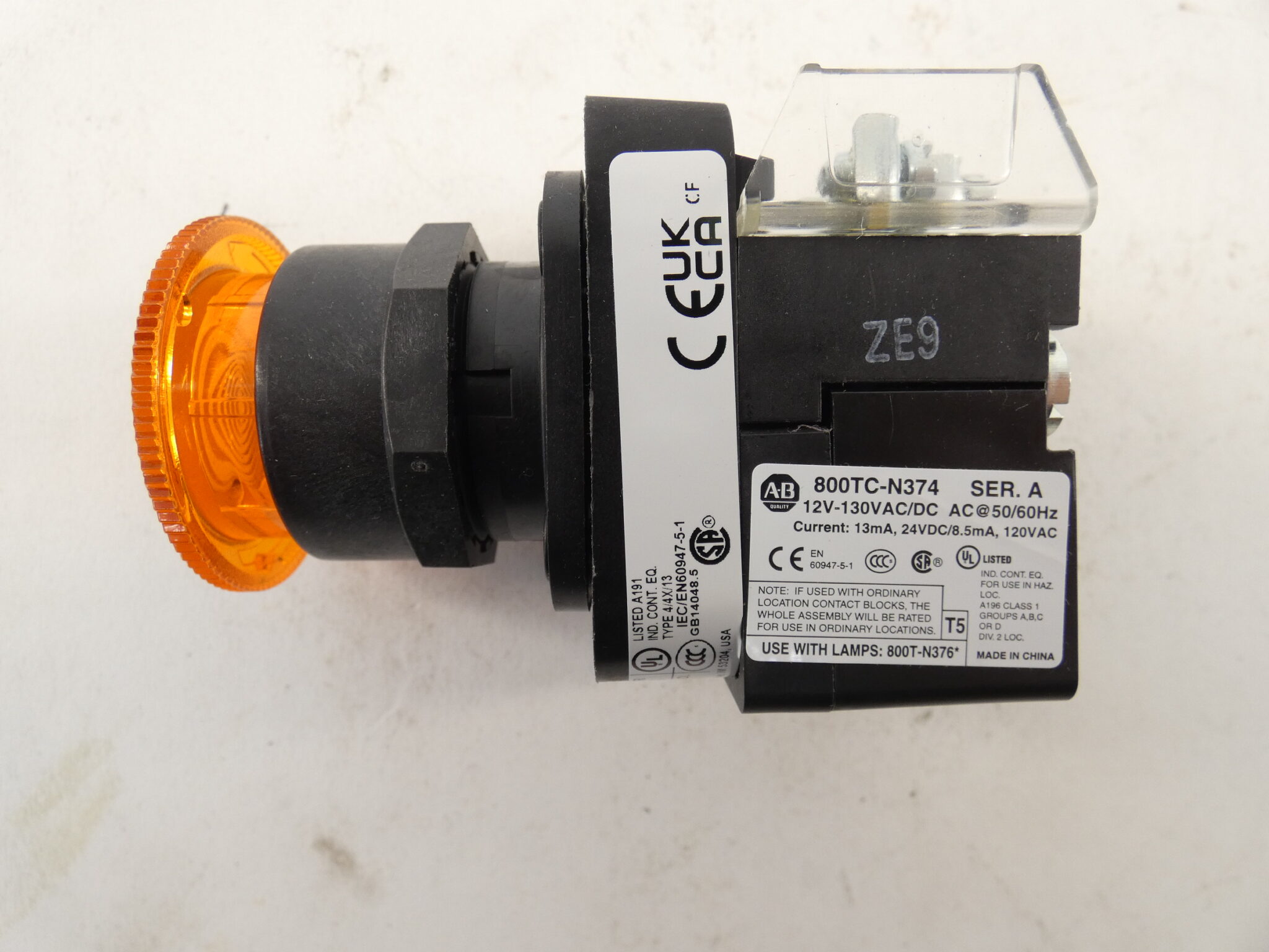 Allen-Bradley 800H-FRXTQH2AA4 LED Amber 2-Pos Twist Release Push/Pull 12-130 VAC/DC - Image 4