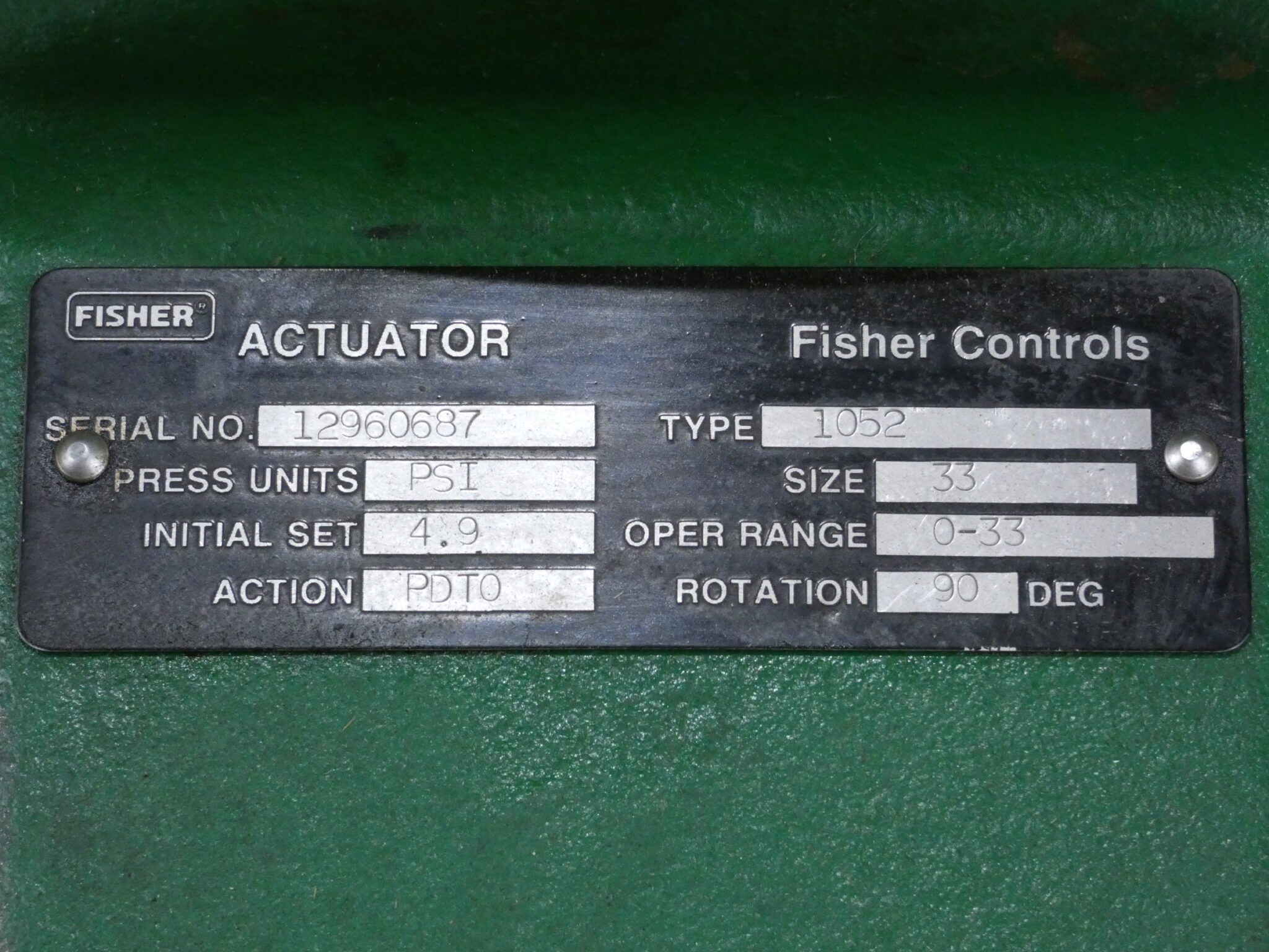 Fisher Controls 1052 Diaphragm Rotary Actuator Size 33 - Image 2
