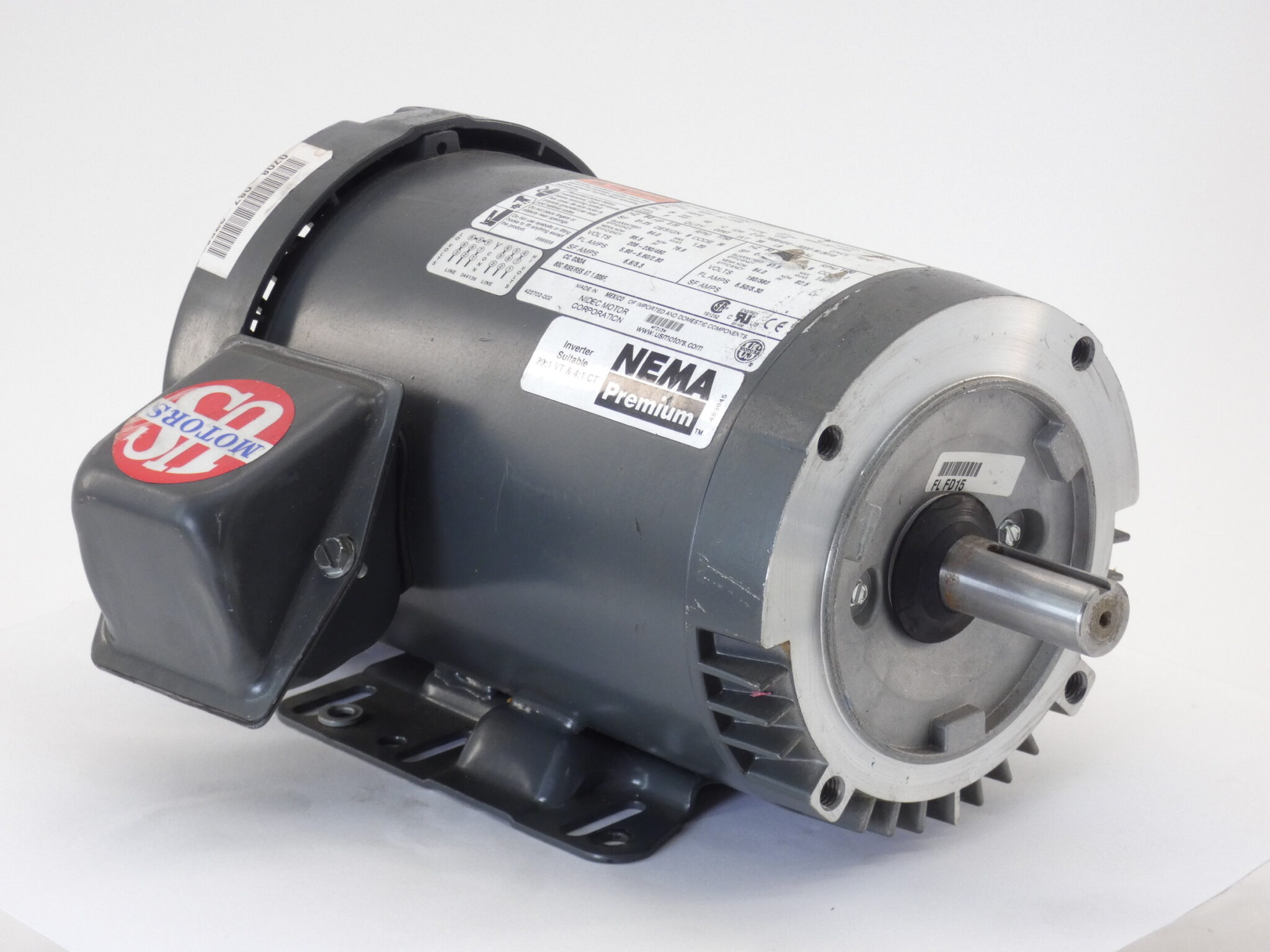 2HP Nidec US Motors U2P2DC 230/460V 3PH 1750RPM 145TC